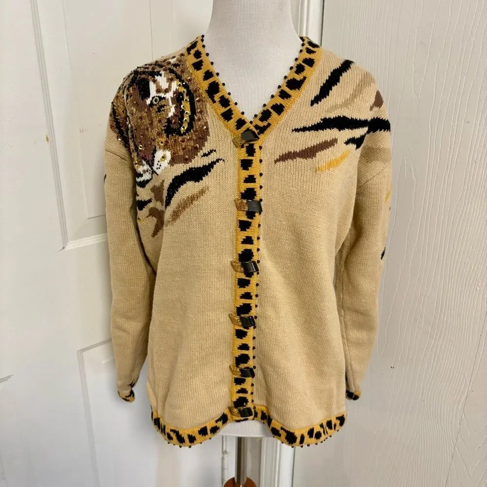 Vintage Storybook Knits Tiger Cardigan G4 - Picture 2 of 6